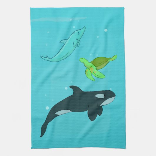 Linge De Cuisine Animaux marins (Vertical)