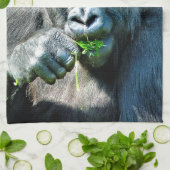 LINGE DE CUISINE ANIMAUX SAUVAGES - GORILLAS (Plié)