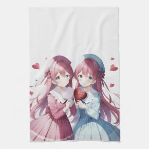 Linge De Cuisine Anime coeur Saint Valentin