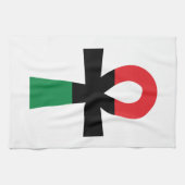Linge De Cuisine Ankh rouge, noir et vert (Horizontal)