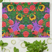Linge De Cuisine Anneaux rose rose 4 (Plié)