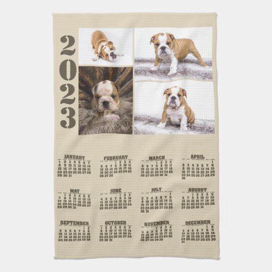 Linge De Cuisine Année 2023 Calendrier Chien animal de compagnie 4  (Vertical)