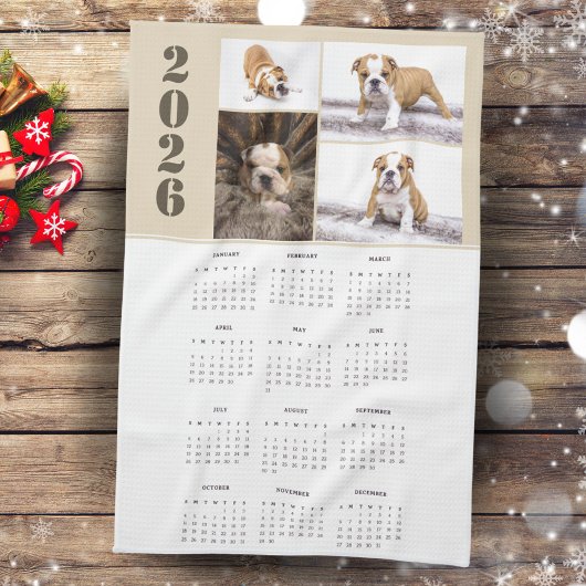 Linge De Cuisine Année 2026 Calendrier Chien animal de compagnie 4