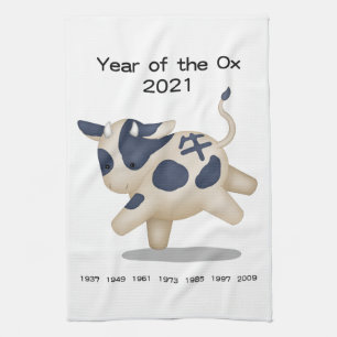 Linge De Cuisine Année de l'animal zodiaque Ox Cute 2021