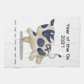 Linge De Cuisine Année de l'Ox Cute Zodiac Animal 2021 (Horizontal)