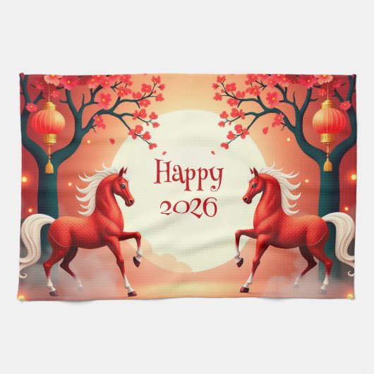 Linge De Cuisine Année du cheval 2026 (Horizontal)