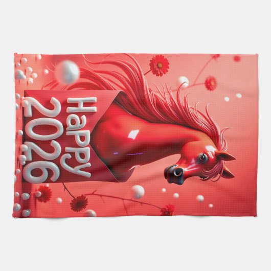 Linge De Cuisine Année du cheval 2026 (Horizontal)