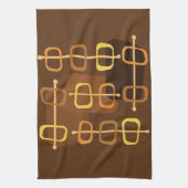 Linge De Cuisine Années 1950 Abstrait Art Hollow Rocks Brown (Vertical)