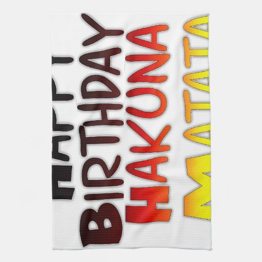 Linge De Cuisine Anniversaire allemand Hakuna Matata Art Imprimer (Vertical)
