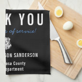 Linge De Cuisine Anniversaire de la retraite de la police Ligne ble (Quart Plié)