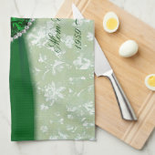 Linge De Cuisine Anniversaire de mariage de damassé (Quart Plié)