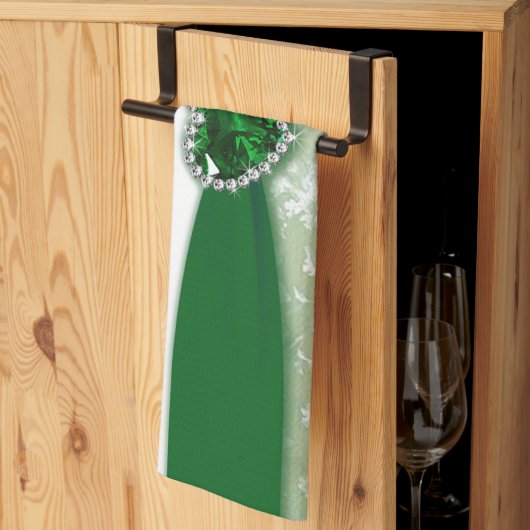 Linge De Cuisine Anniversaire de mariage de damassé (Pliage en tiers)