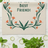 Linge De Cuisine Anniversaire Souhaite cadre floral élégant (Plié)