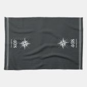 Linge De Cuisine Anthracite | Numéro de la maison Compass et nom de (Horizontal)