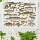 Linge De Cuisine Antique fish chart Under-the-sea (Plié)
