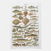 Linge De Cuisine Antique fish chart Under-the-sea (Vertical)