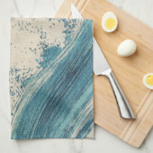 Linge De Cuisine Antique Japonais Bleu Vagues Océan Imprimer (Quart Plié)