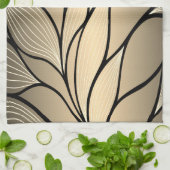 Linge De Cuisine Antique Motif Gold Leave (Plié)