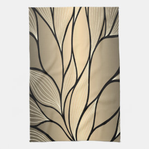 Linge De Cuisine Antique Motif Gold Leave