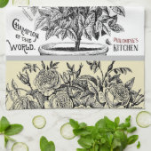 Linge De Cuisine Antique Rosebush - Votre choix de texte (Plié)