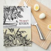 Linge De Cuisine Antique Rosebush - Votre choix de texte (Quart Plié)