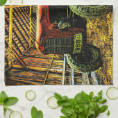 Linge De Cuisine Antique Tracteur rouge Russe Barne (Plié)