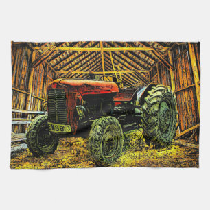 Linge De Cuisine Antique Tracteur rouge Russe Barne