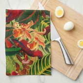 Linge De Cuisine Antique Tropical Parrots Jungle Motif (Quart Plié)