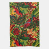 Linge De Cuisine Antique Tropical Parrots Jungle Motif (Vertical)