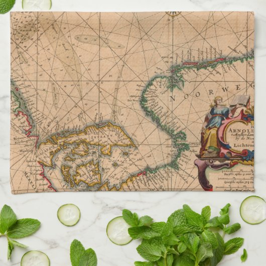 Linge De Cuisine Antique vieille carte inspirée (1) (Plié)