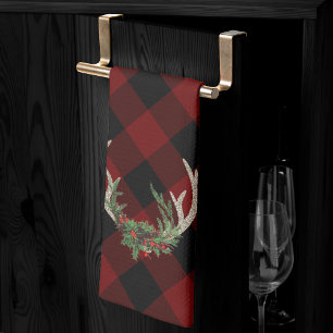 Linge De Cuisine Antlers Russes Boho Deer Floral de Noël