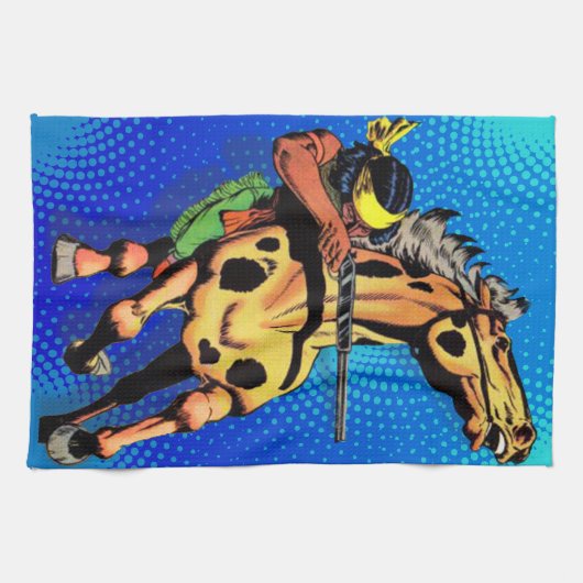 Linge De Cuisine Apache Trail #1, Amérindien à cheval (Horizontal)