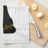 Linge De Cuisine APAL : Coutume de Meow de chat noir (Quart Plié)