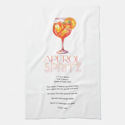 Linge De Cuisine Aperol Spritz Aperol Custom Drink Recette (Vertical)