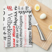 Linge De Cuisine Appetit de fève dans d'autres langues - rouge (Quart Plié)