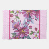 Linge De Cuisine Apple Blossoms and Pink Polka Dots Kitchen Towel (Horizontal)