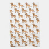 Linge De Cuisine Apricot Mini Goldendoodle mignon Motif de dessin a (Vertical)
