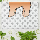 Linge De Cuisine Apricot Toy Poodle mignon Cartoon Chien (Plié)