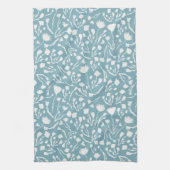 Linge De Cuisine Aqua Blue Botanical Cottage Imprimer (Vertical)