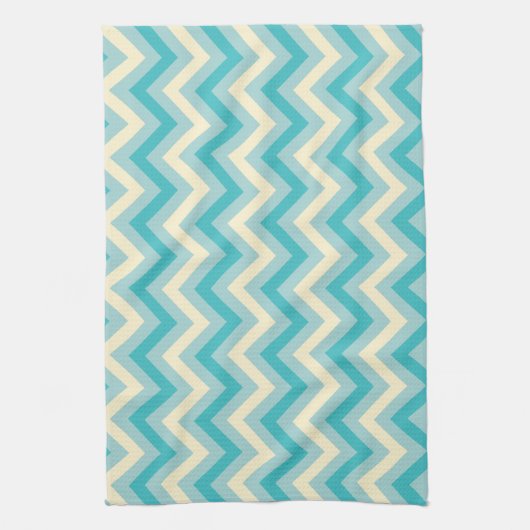 Linge De Cuisine Aqua Chevron (Vertical)