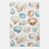 Linge De Cuisine Aqua Cream Beach Shells Shower de Mariage (Vertical)