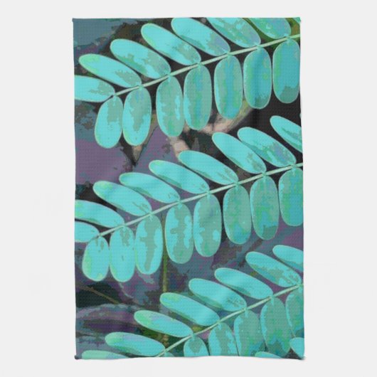 Linge De Cuisine Aqua Feuilles (Vertical)