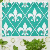 Linge De Cuisine Aqua Fleur de Lis (Plié)