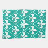 Linge De Cuisine Aqua Fleur de Lis (Horizontal)