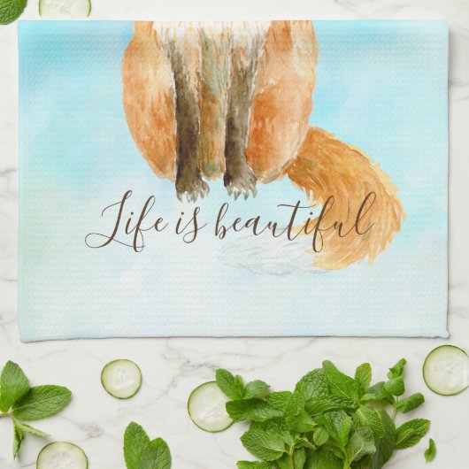 Linge De Cuisine Aqua Fox             (Plié)