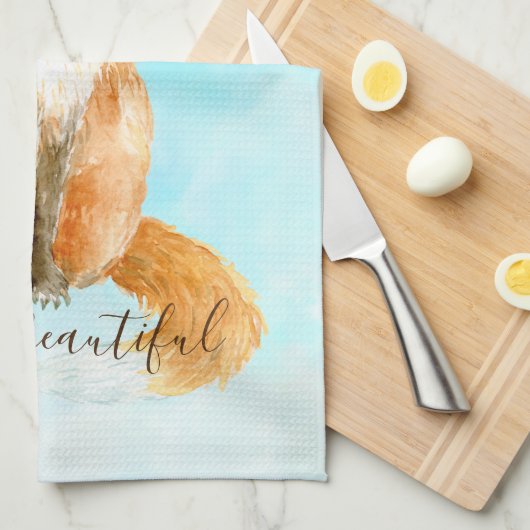 Linge De Cuisine Aqua Fox             (Quart Plié)