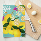 Linge De Cuisine Aqua Lemon Days (Quart Plié)