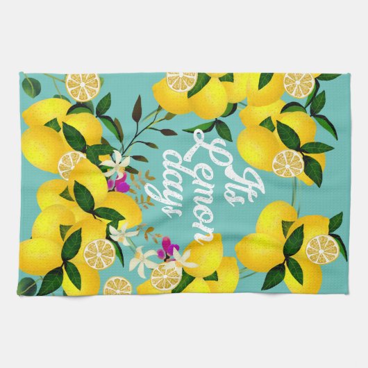 Linge De Cuisine Aqua Lemon Days (Horizontal)