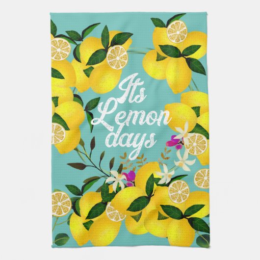 Linge De Cuisine Aqua Lemon Days (Vertical)