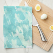 Linge De Cuisine Aqua Mint Abstrait (Quart Plié)